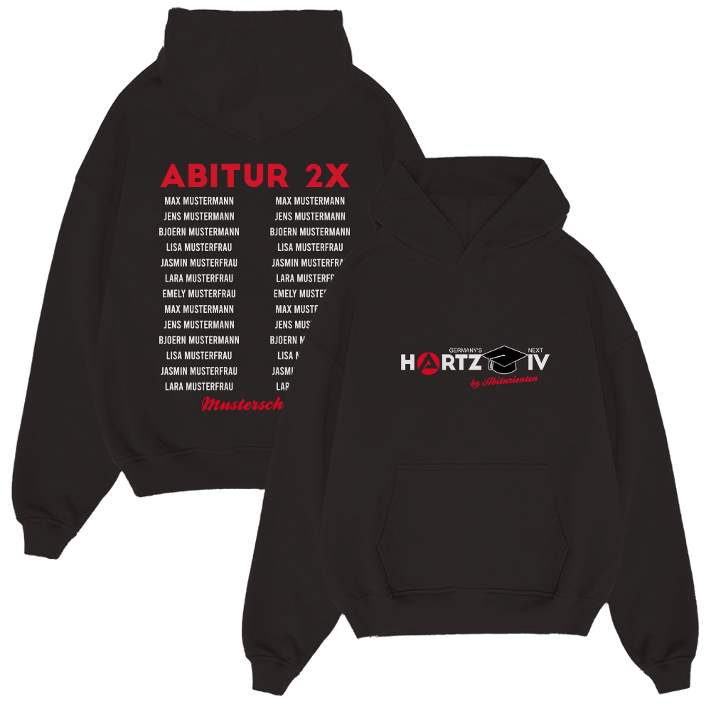 Hoodie, Schwarzer Hoodie, Vorderseite Druck, Rückseite Druck, Grafik-Sweatshirt, Hoodie, Schwarz, Kapuze, Print, Text-Design