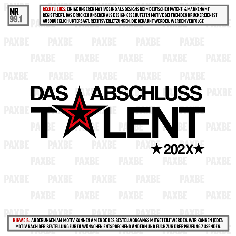 DAS ABSCHLUSS TALENT 99.1 Symbol, Sternsymbol