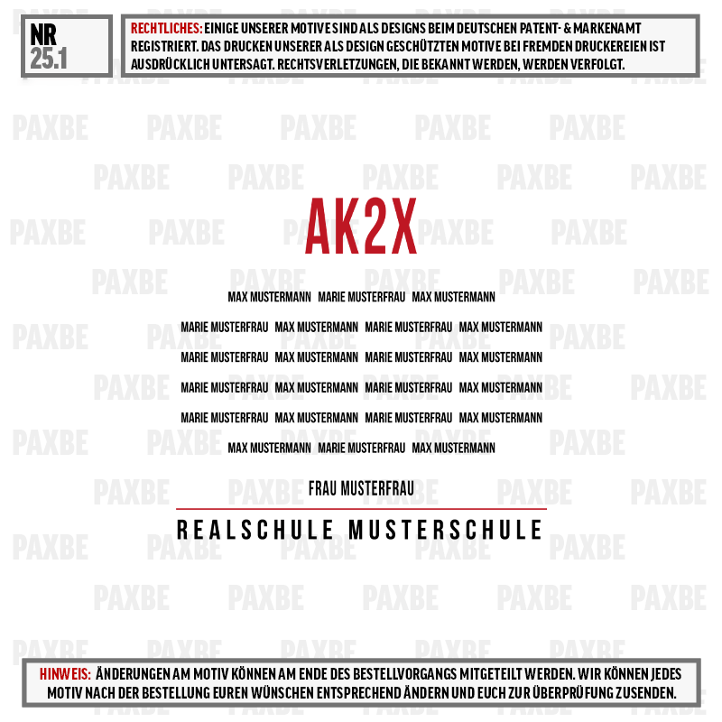 AK2X, Musterfrau, Realschule, Schriftzug, Logo