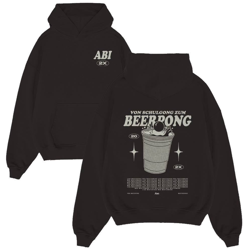 Hoodie, Schwarz, Beerdong design, Kängurutasche, Kapuze