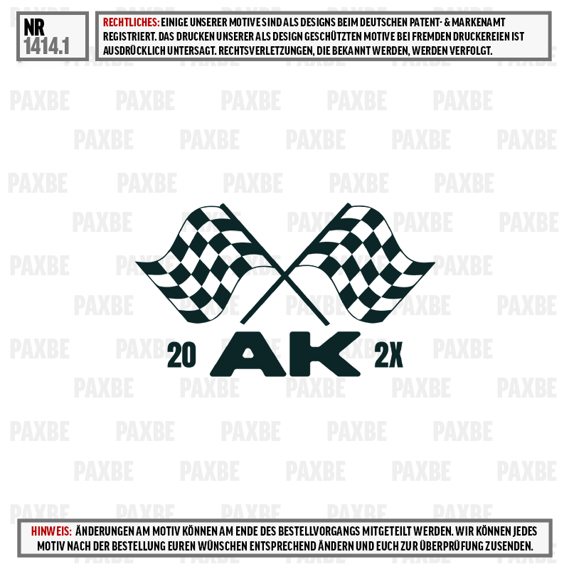 Rennflagge, Karomuster, AK, 2X, Streckenflagge, race flag, checkered flag, racing, logo, AK