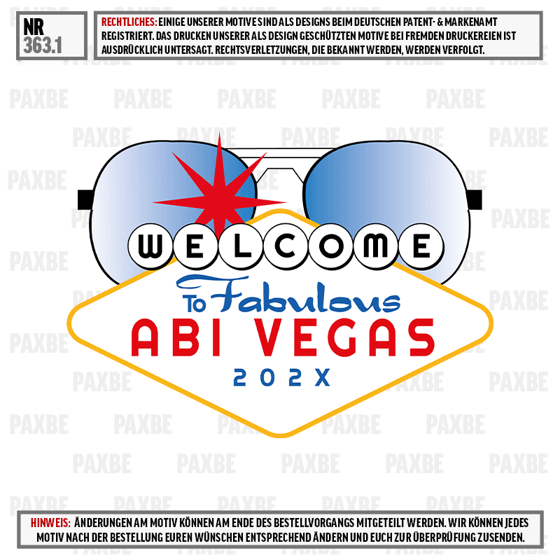 Gepäckanhänger, Leuchtschild, Willkommensschild, ABi Vegas, 202X, neon Sign, Willkommen, Las Vegas, Sonnenbrille, 202x