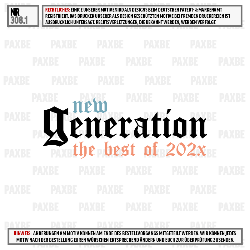 T-Shirt, New Generation, Kunst, Typografie, Print, neue Generation, das Beste von 202x, Grafikdesign, Textdesign, Typografie