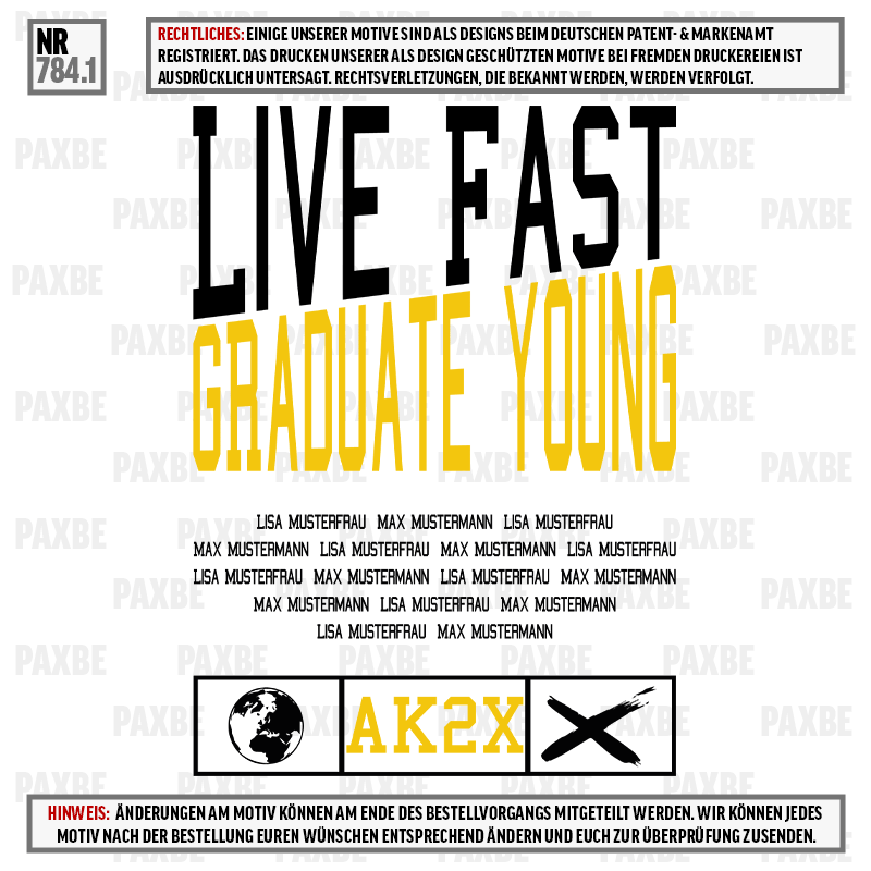LIVE FAST GRADUATE YOUNG 2 784.1