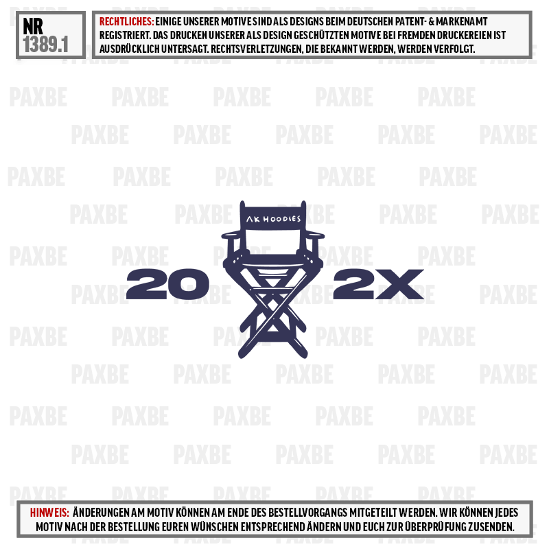 Faltstuhl, Regiestuhl, Camping, Canvas, 2x20, Stuhl, Klappstuhl, Canvasstuhl, Sessel, Logo 2021