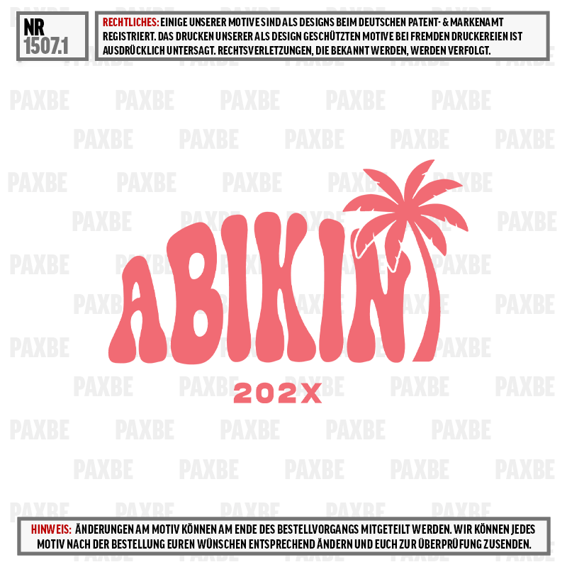 logo, ABIKINA, 202X, palm tree, pink, T-Shirt, Palme, Rosa, Grafik, 202X