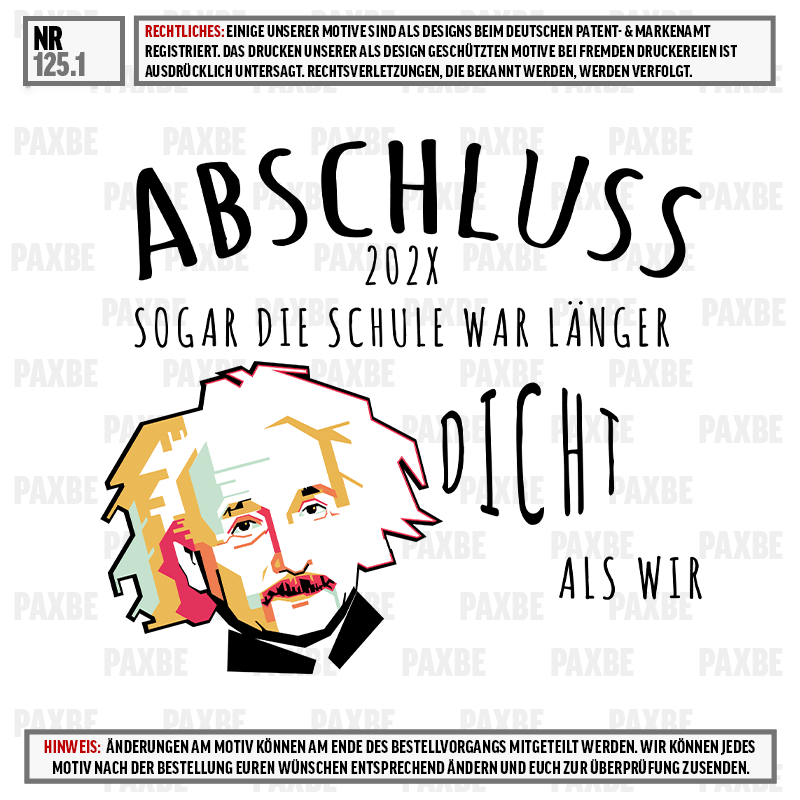 Einstein, Portrait, Abschluss 202x, Spruch, Comic Stil, Einladung, Schulabschluss, Postkarte, Illustration, Poetik