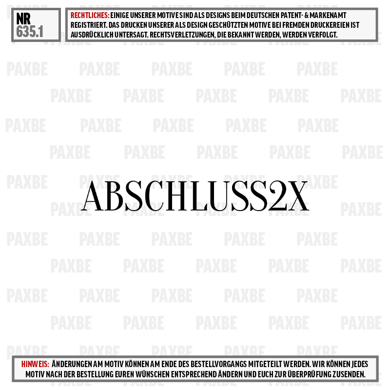 Abschluss, S2X, Schriftzug, Logo passthrough, Produktname absent, abschluss, 2x, deutschland, schrift, text