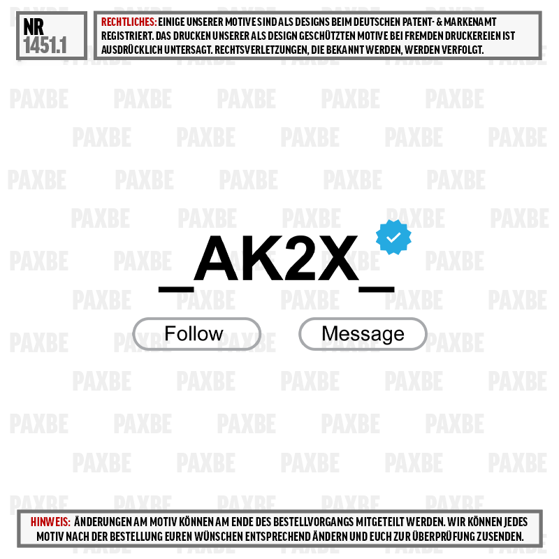 AK2X, Logo, blauer check, Profil, Sozialabzeichen