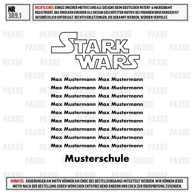 Star Wars, Musterschule, Logo, Design Vorlage, Kopieren verboten, STAR WARS, MUSTER SCHULE, Cartoon, Schriftzug, Design