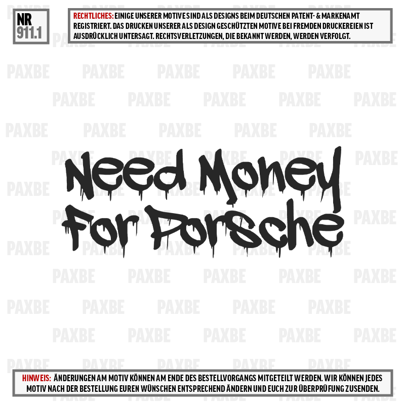 NEED MONEY FOR PORSCHE 911.1 NEED MONEY FOR PORSCHE 911.1