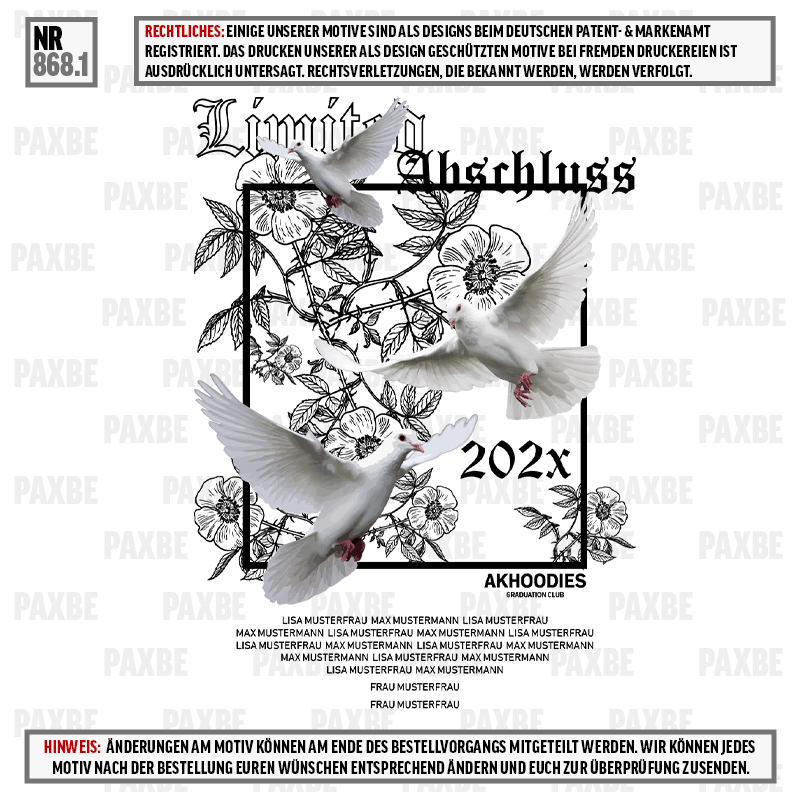 LIMITED ABSCHLUSS TAUBEN 868.1 LIMITED ABSCHLUSS TAUBEN 868.1