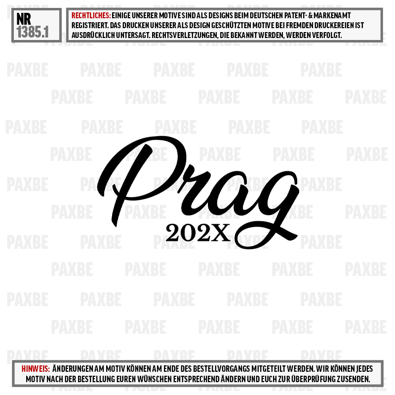 logo, Prag 202X, Schrift, schwarz, Monogram