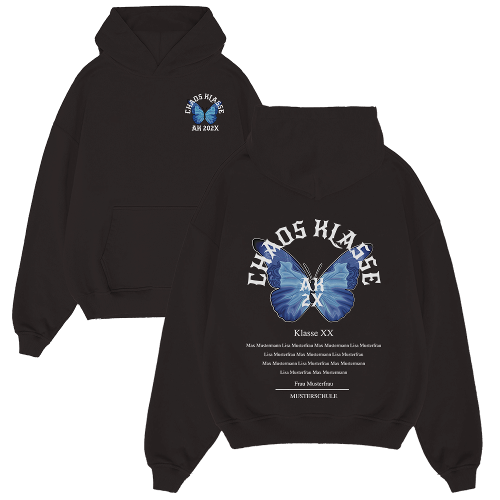 hoodie, black, butterfly, graphic, text, Hoodie, Schwarz, Schmetterling Grafik, Rückendruck, Klassenschule