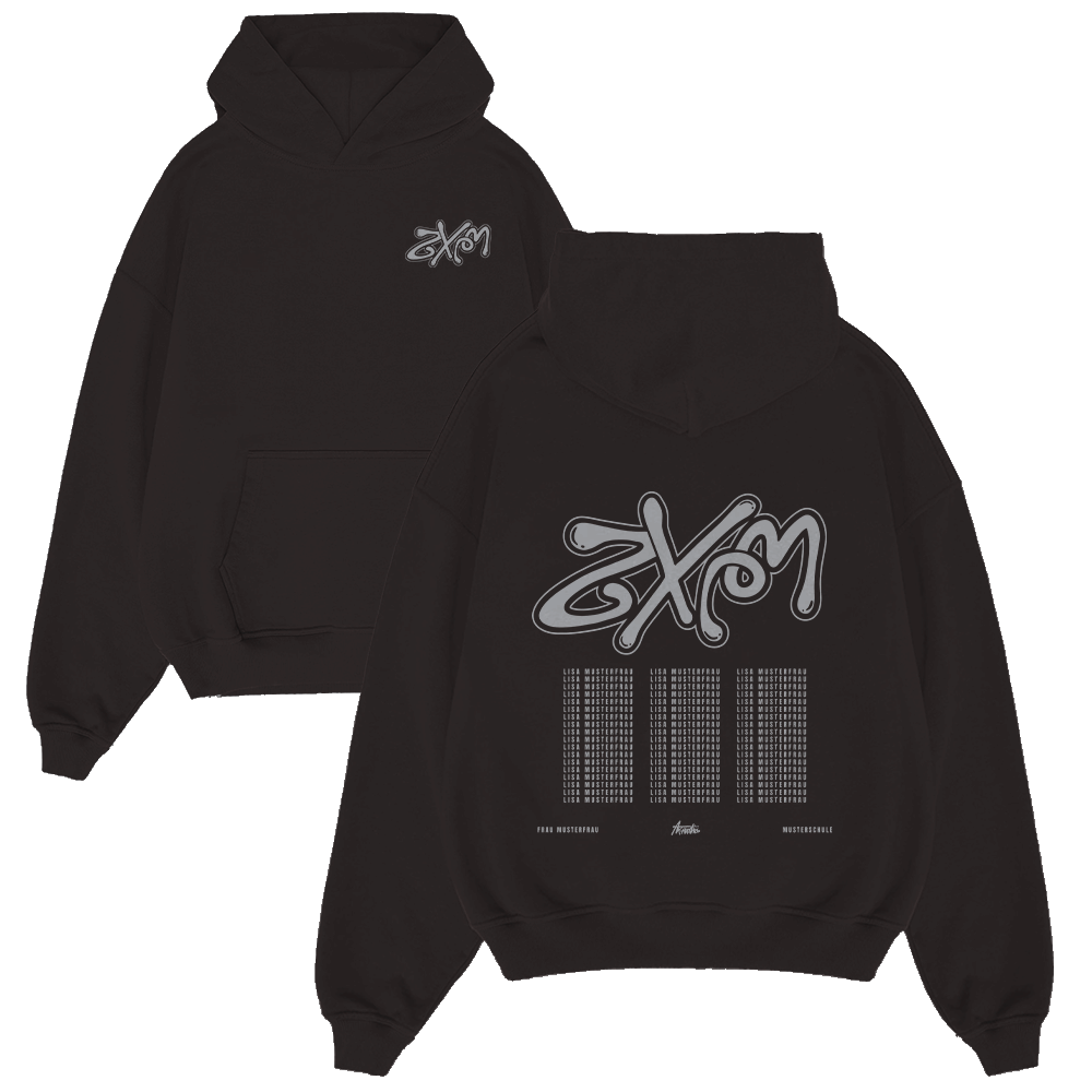 Hoodie, Pullover, Schwarz, Logo, Gepunktetes Muster