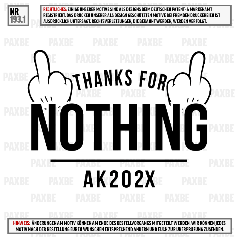 THANKS FOR NOTHING 193.1 THANKS FOR NOTHING 193.1