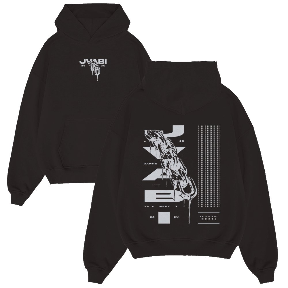 Hoodie, Schwarzer Hoodie, Grafikaufdruck, Brusttasche, Locker geschnitten, Hoodie, Schwarz, Grafik, Kettenmotiv, Oversized