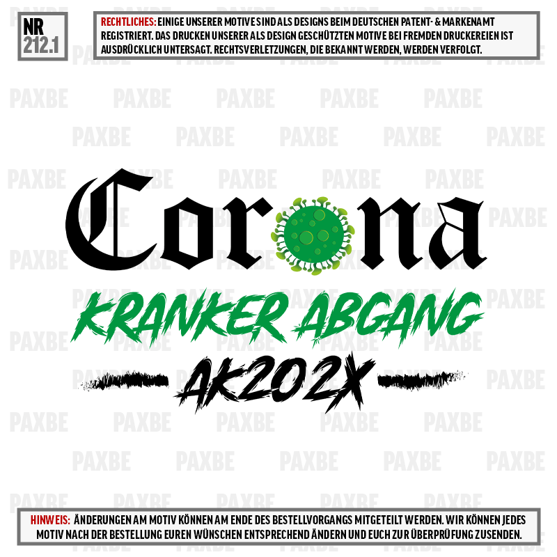 CORONA KRANKER ABGANG 212.1  CORONA KRANKER ABGANG 212.1