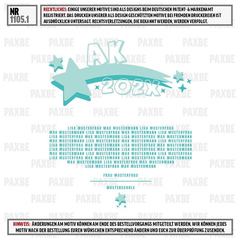 paxbe, 202X, stern, logo, namensschild, sticker, 202X, deko, musterfrau, schule