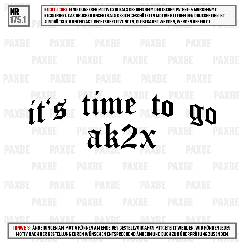 ITS TIME TO GO 175.1 ITS TIME TO GO 175.1