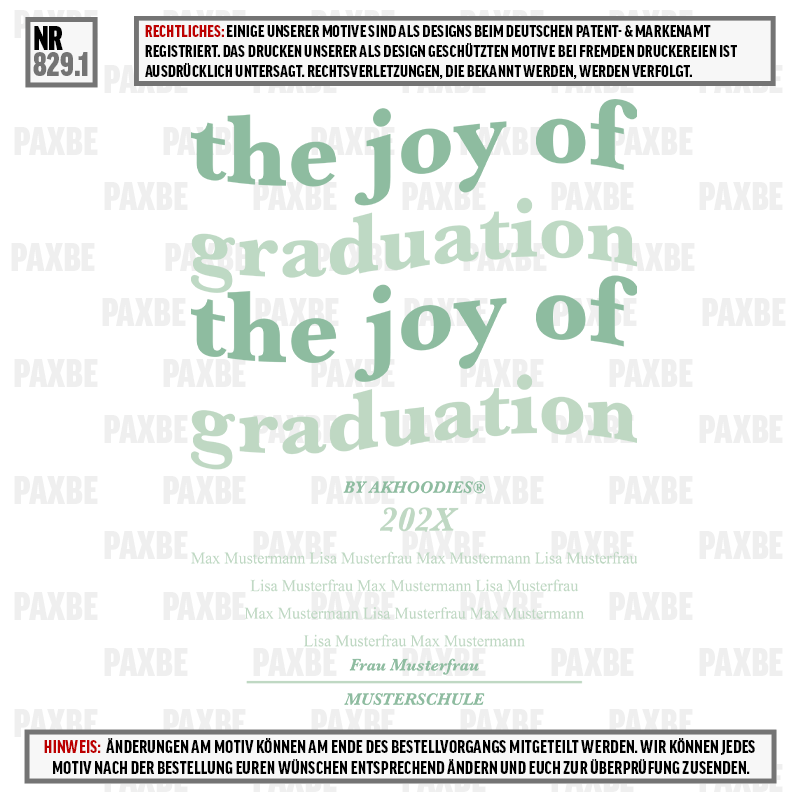 THE JOY OF GRADUATION 829.1 THE JOY OF GRADUATION 829.1
