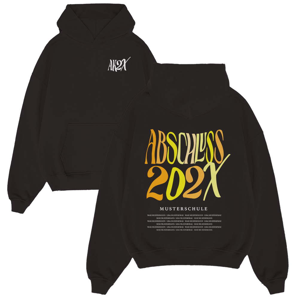 Hoodie, Schwarz, Grafik, Abschluss202X, Musterschule, hoodie, schwarz, grafik, absurdus, 202X