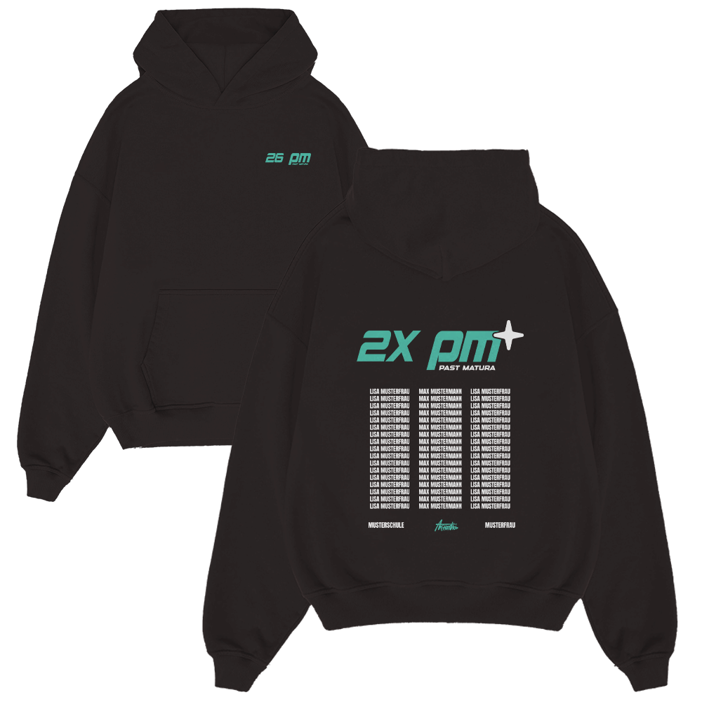 Hoodie, Schwarzer Hoodie, Print-Hoodie, Graues? no, Türkises Logo, hoodie, schwarz, grafik, text, fronttasche