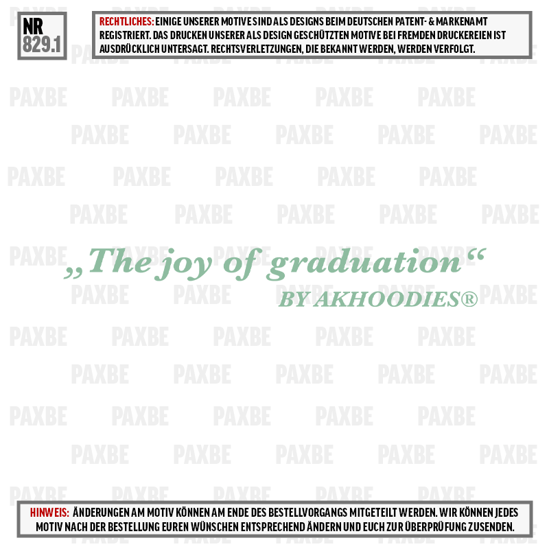 THE JOY OF GRADUATION 829.1 THE JOY OF GRADUATION 829.1