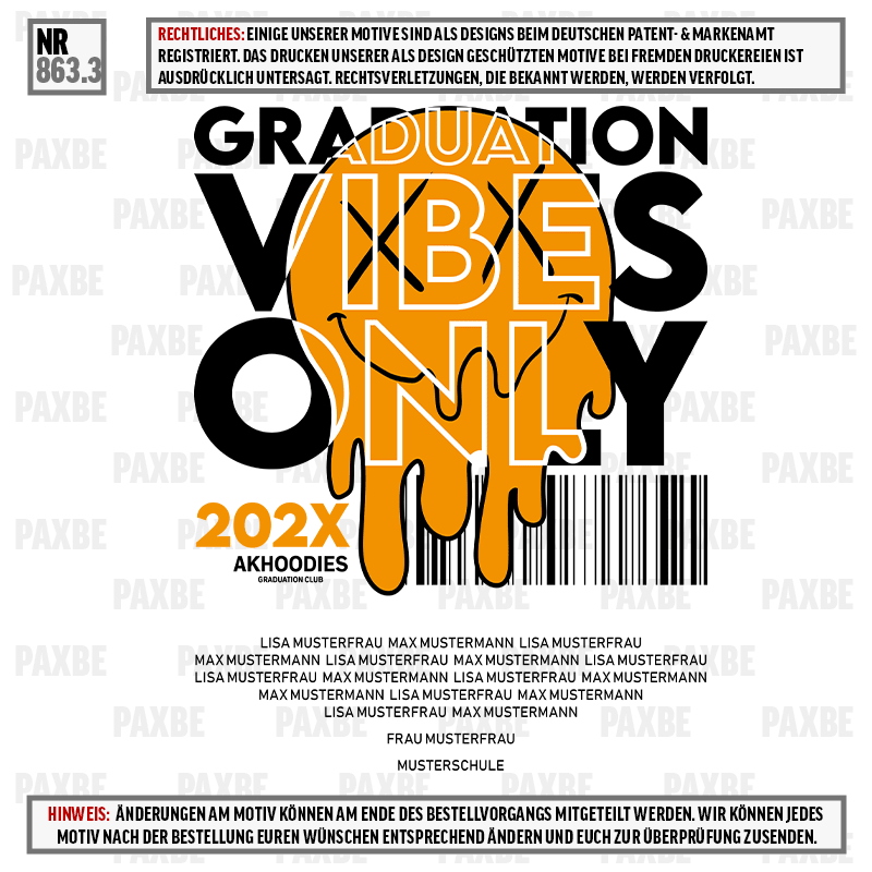 GRADUATION VIBES SMILEY V2 ORANGE 863.3 GRADUATION VIBES SMILEY V2 ORANGE 863.3