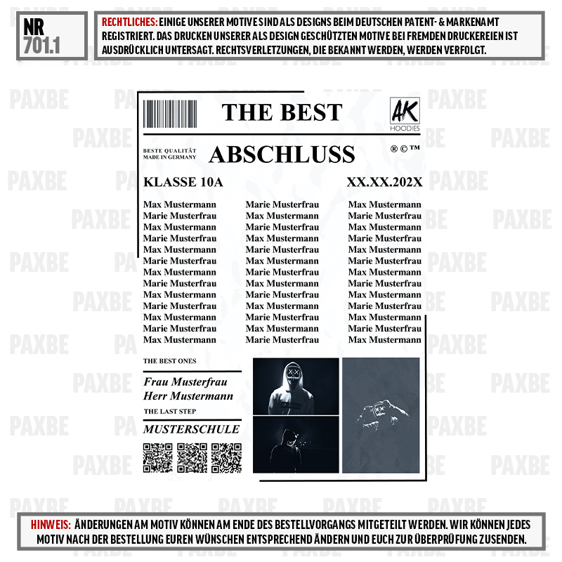 T-Shirt, Kleidung, Motivdruck, Abschluss, Klasse 10A, T-Shirt, Verpackung, The Best, Abschluss, Klasse 10A