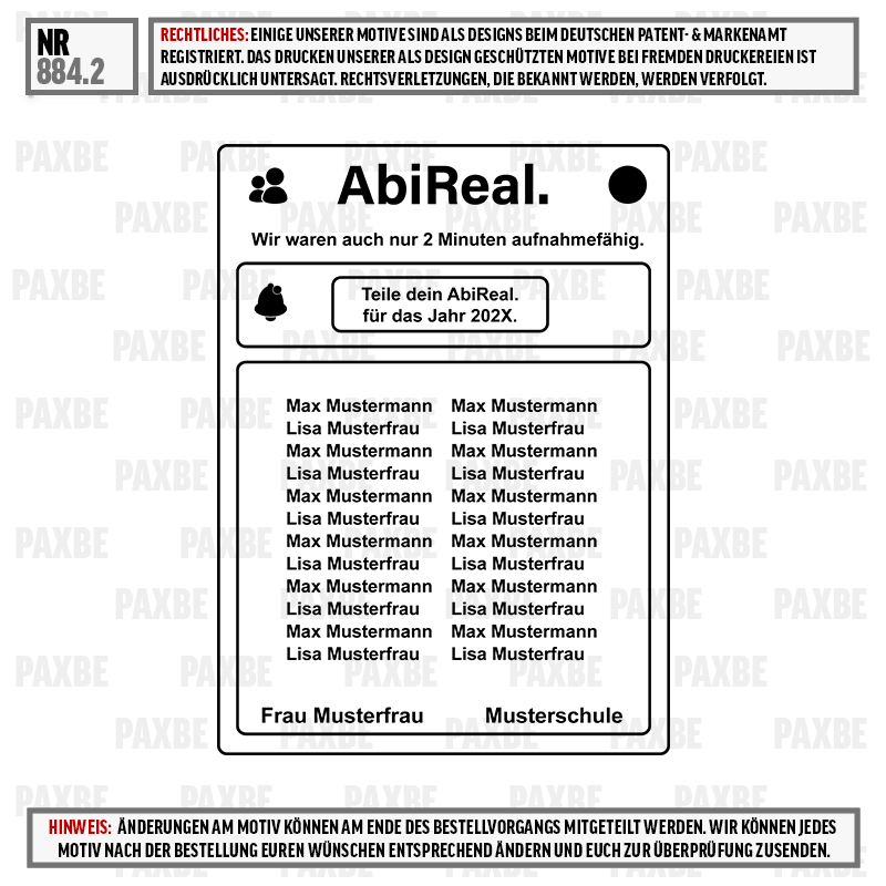 Etikett, Namensschild, Karte, Formular, Vordruck, AbiReal Bezeichnung, Namensschild, Benutzerliste, Schul-/Klassenzuordnung, Lehrer/Schülerliste