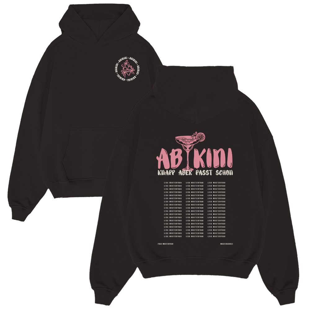Hoodie, Schwarz Hoodie, Rosa Druck, Grafik-Hoodie, Vorderste Tasche, hoodie, schwarz, pink print, fronttasche, glas-illustration