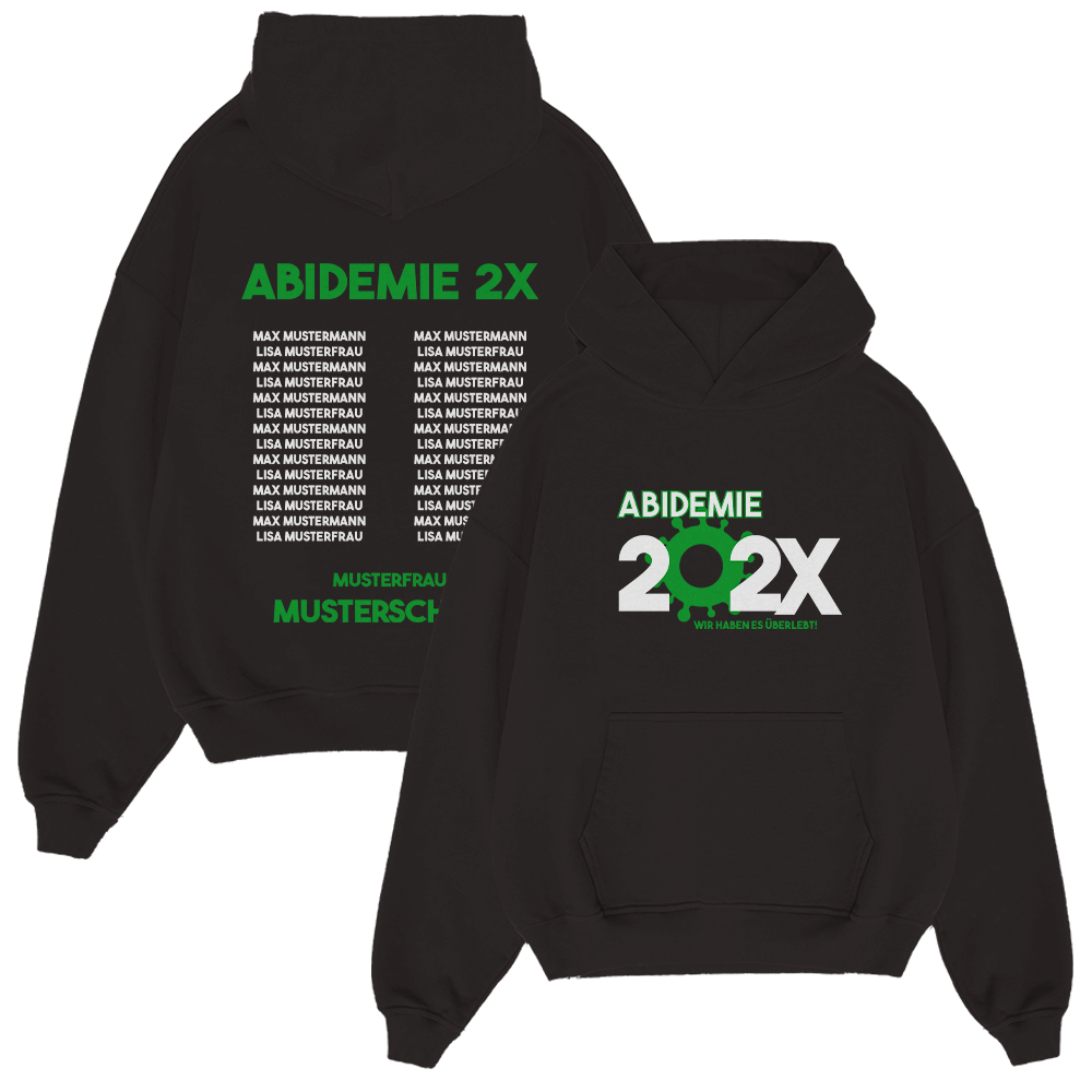 Hoodie, Schwarz, Grüner Text, Druck, Schicht-Text, Hoodie, Schwarz, Grün, Abidemie 2x, Kopfzeile text
