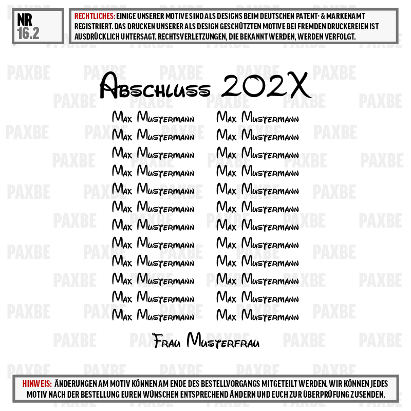 abschluss202X, fotografie, portrait, kalender, collage, Abschluss 202X, Namensliste, Schriftzug, Jahrgangsmotiv, Musterfrau