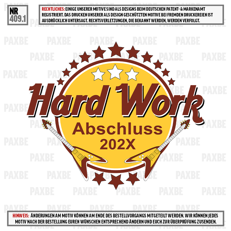HARD WORK 409.1 Werbung, Plakat
