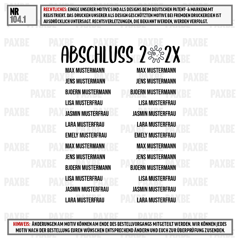 name, text, labels, people, pattern, Abschluss, Kiss, Mustertext, Namensliste, Layout