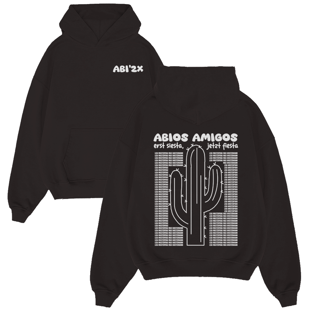 Hoodie, Schwarzer Hoodie, Kaktus Grafik, Pullover, Vordertasche, Hoodie, Schwarz, Grafik, Kaktus, Textdruck