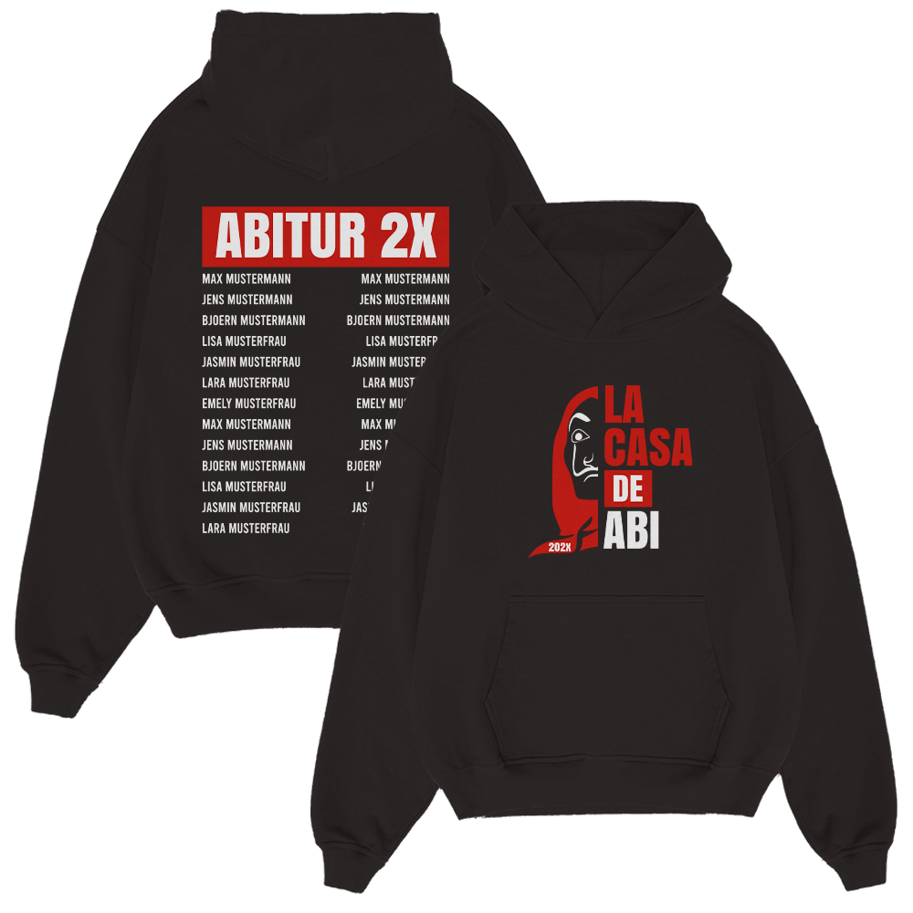 Hoodie, Schwarz, Print, Logo, La Casa De Abi