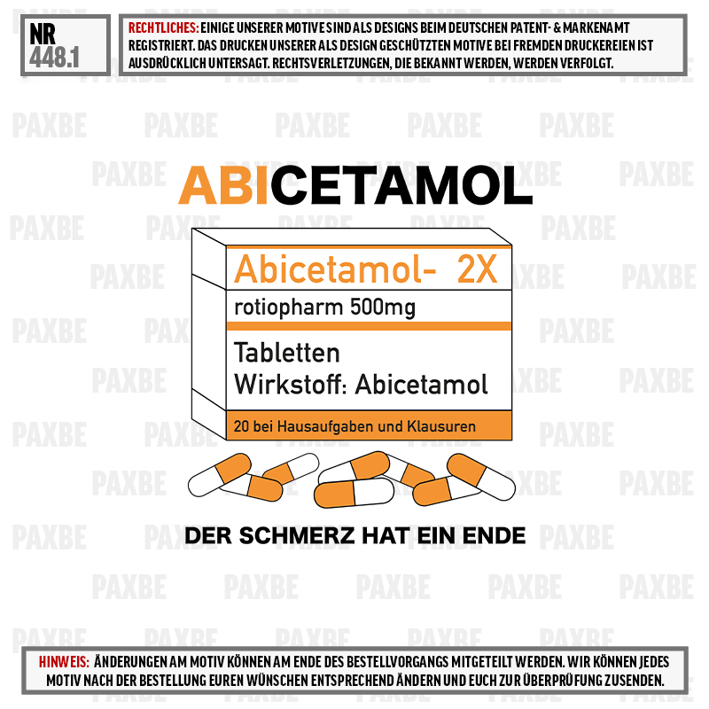Tabletten, Wirkstoff Abicetamol, Abicetamol-2X, rotiopharm 500mg, Schmerzmittel, Tabletten, Medizinprodukt, Schmerzmittel, Abicetamol, Verpackung