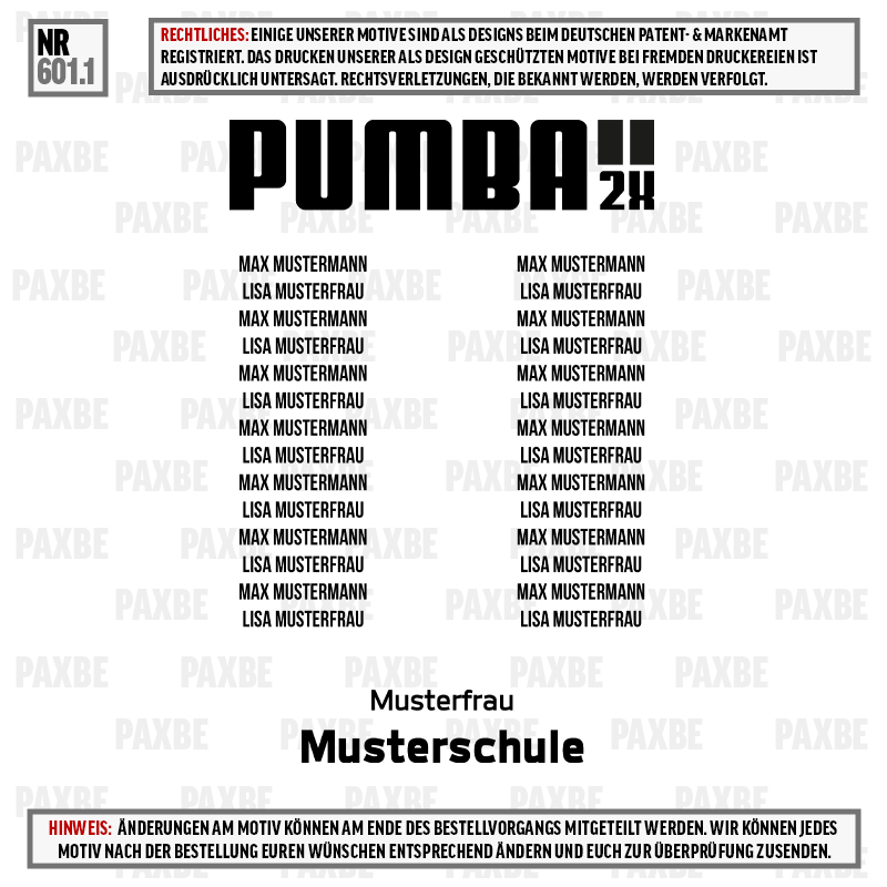 PUMBAK SORGEN BLEIBEN FERN 601.1 PUMBAK SORGEN BLEIBEN FERN 601.1