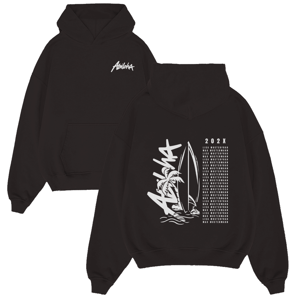 hoodie, schwarz, vordertasche, Kapuze, Segelboot-Grafik