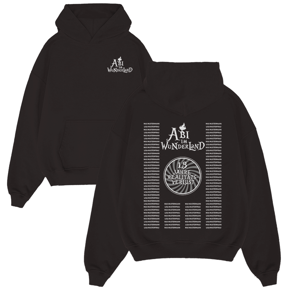 Hoodie, Schwarz, Kängurutasche, Kapuze, Print