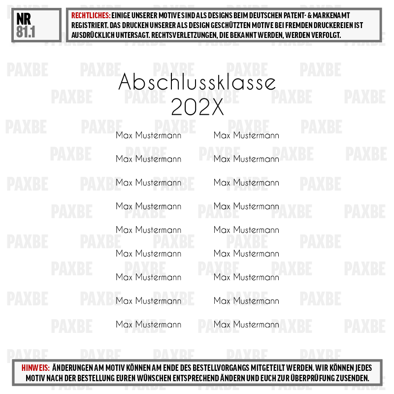 Endprodukt, Bescheinigung, Abschlussklasse, 202X, Namensschild, abschlussklasse, 202X, name, max mustermann, template
