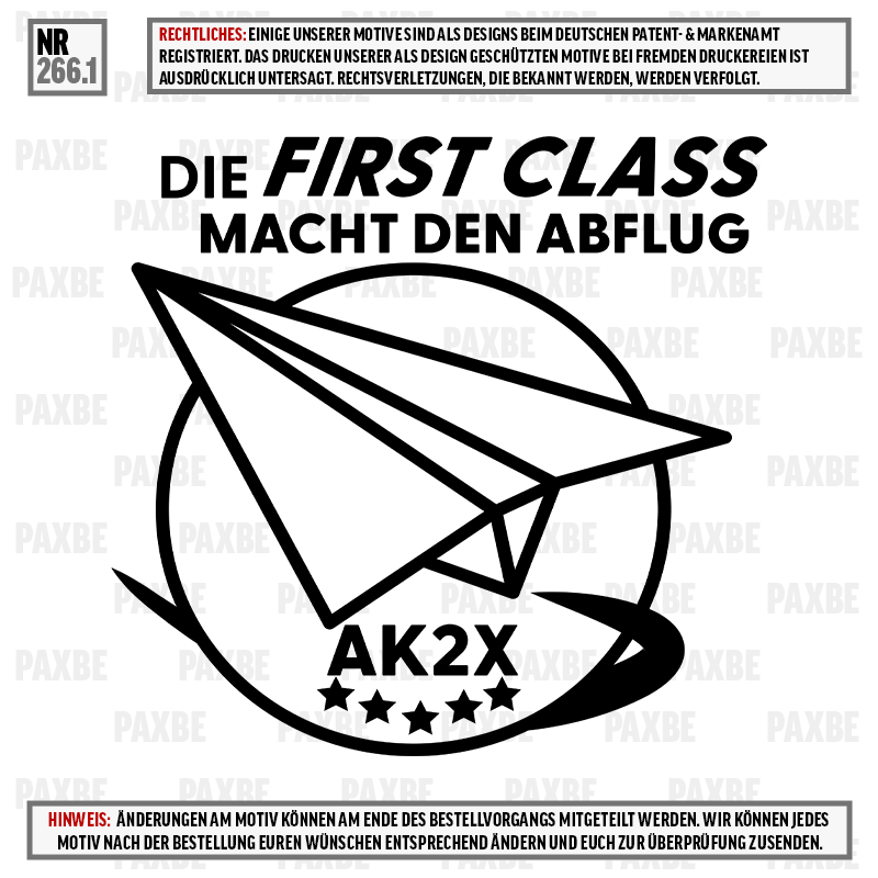 FIRST CLASS MACHT DEN ABFLUG 266.1 Werbung, Plakat