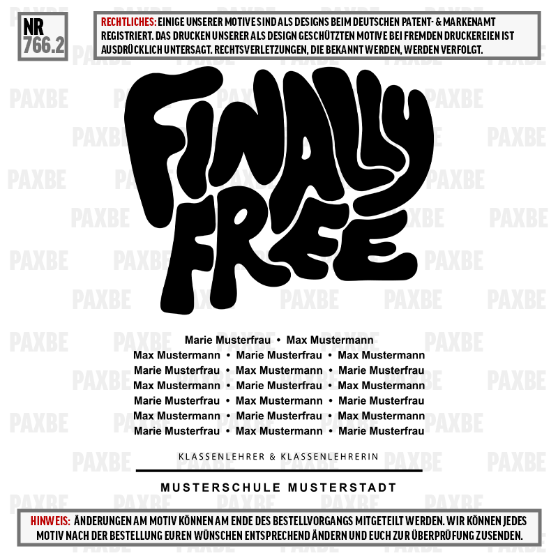 FINALLY FREE 766.2 Werbung, Plakat, Text