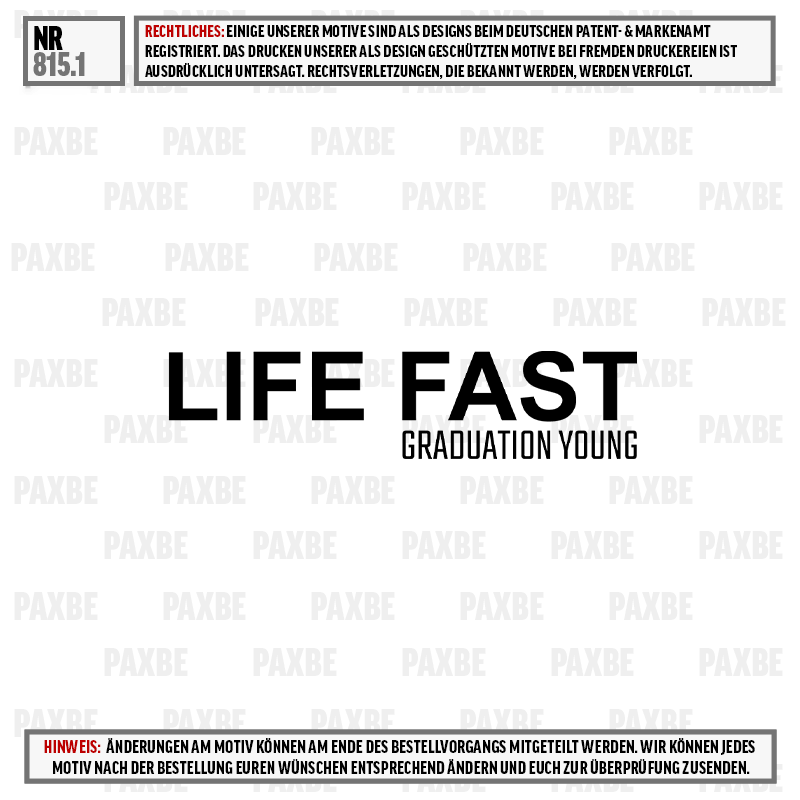 Lifestyle, Graduation, Poster, Typografie, Leben schnell, Text Logo, Graduation, Life Fast, Young, Brandless