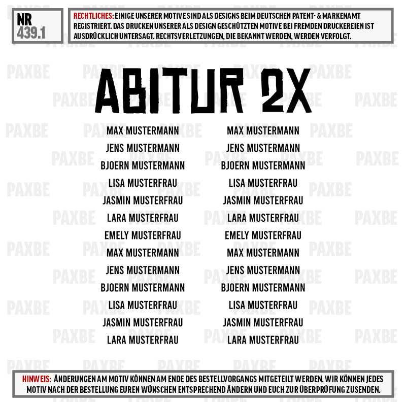 sujet, titel, namensliste, moniker, abitur 2x, poster, typografie, beschriftung, namensliste, abitur 2x