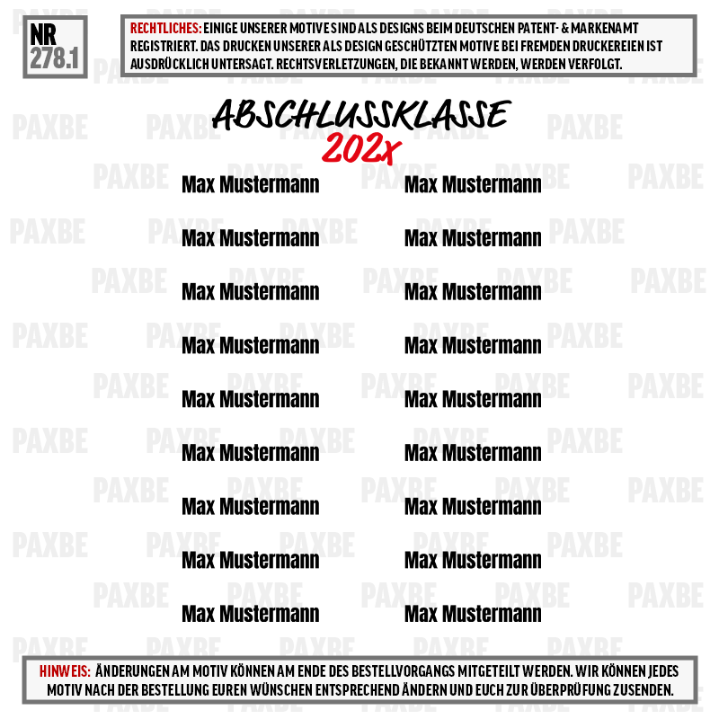 ABSCHLUSS AUF UNSEREN NACKEN 278.1  ABSCHLUSS AUF UNSEREN NACKEN 278.1