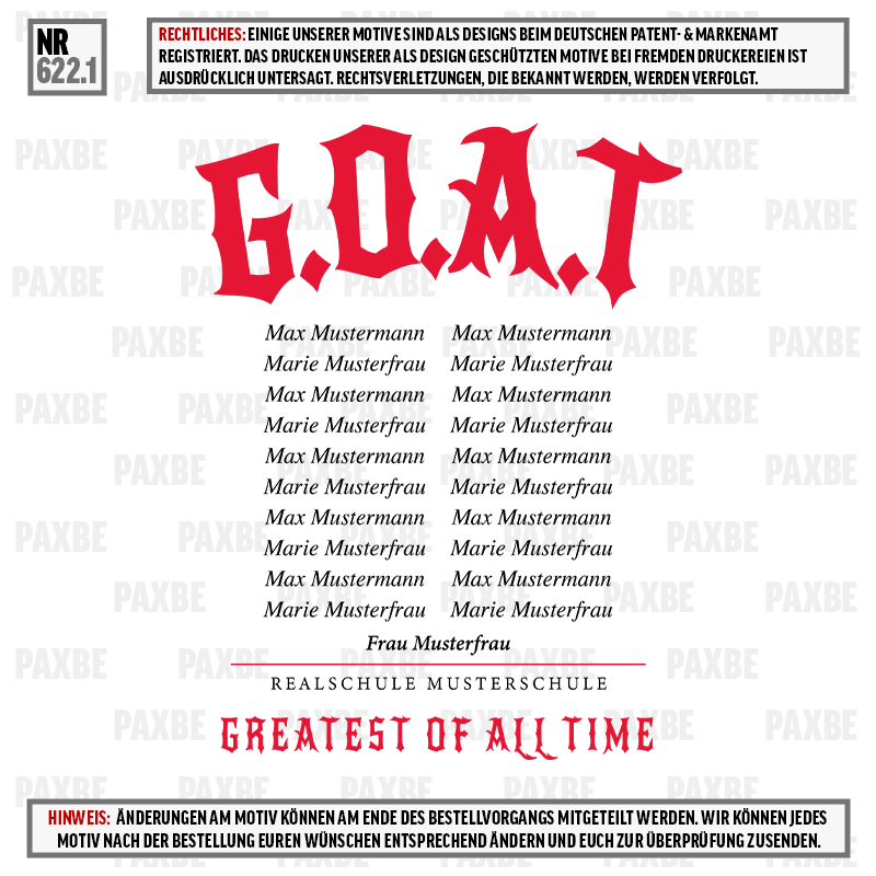 GOAT GREATEST OF ALL TIME 622.1 GOAT GREATEST OF ALL TIME 622.1