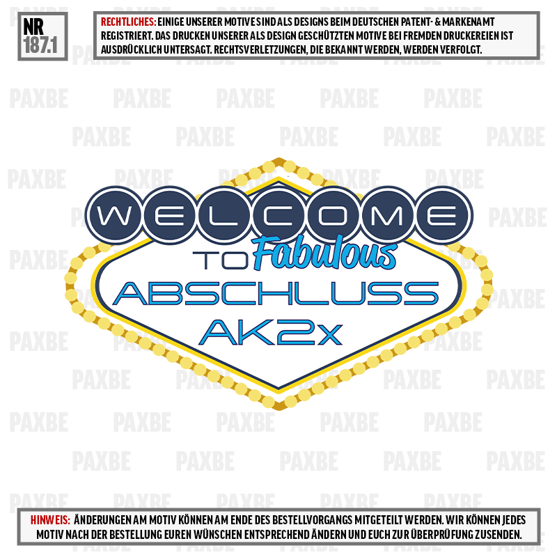 WELCOME TO FABULOUS ABSCHLUSS 187.1 WELCOME TO FABULOUS ABSCHLUSS 187.1